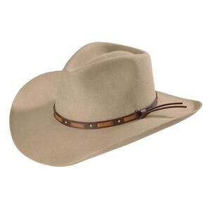 Stetson Hutchins Wool Felt Cowboy Hat Stone Brown Size 7 Used Western Hat